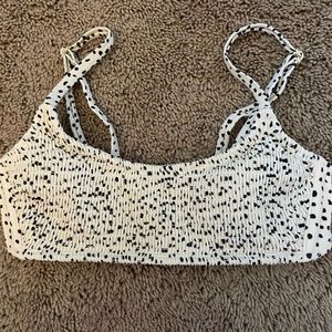 Dotted black and white bikini top